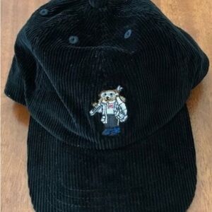 POLO RALPH LAUREN BLACK CORDUROY HAT CAP RETAIL $69